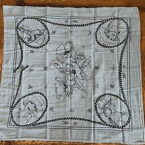 Blue Bandana with Floral and Animal Print